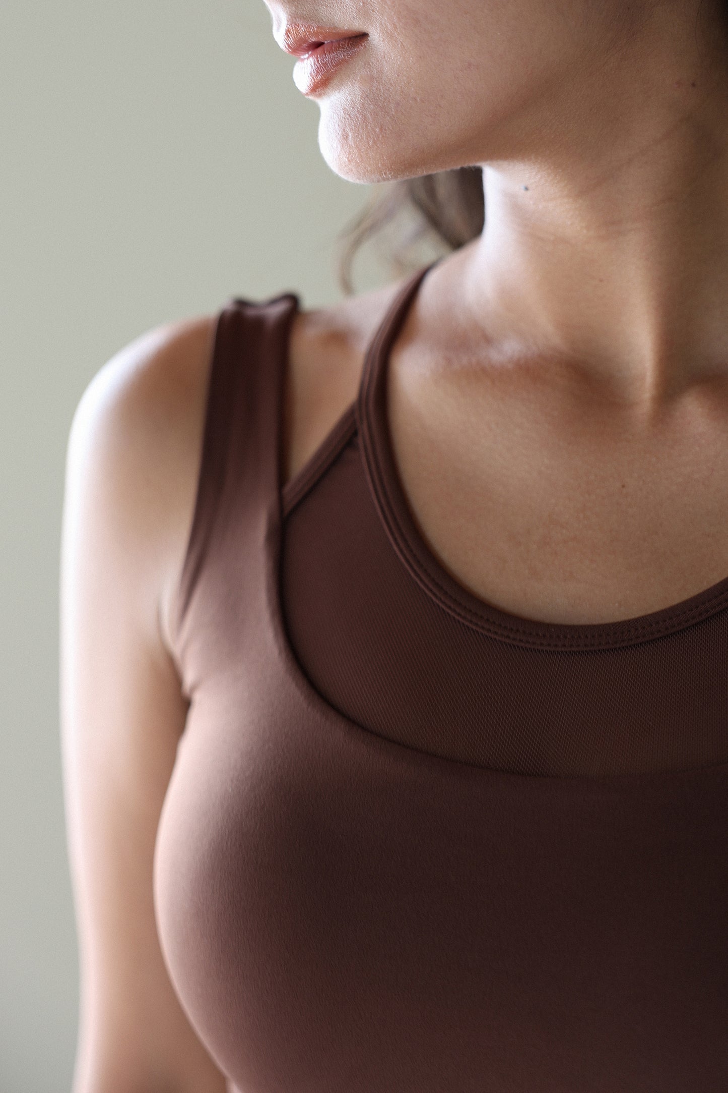 Strap Mesh Top KAKAO - SWELLY