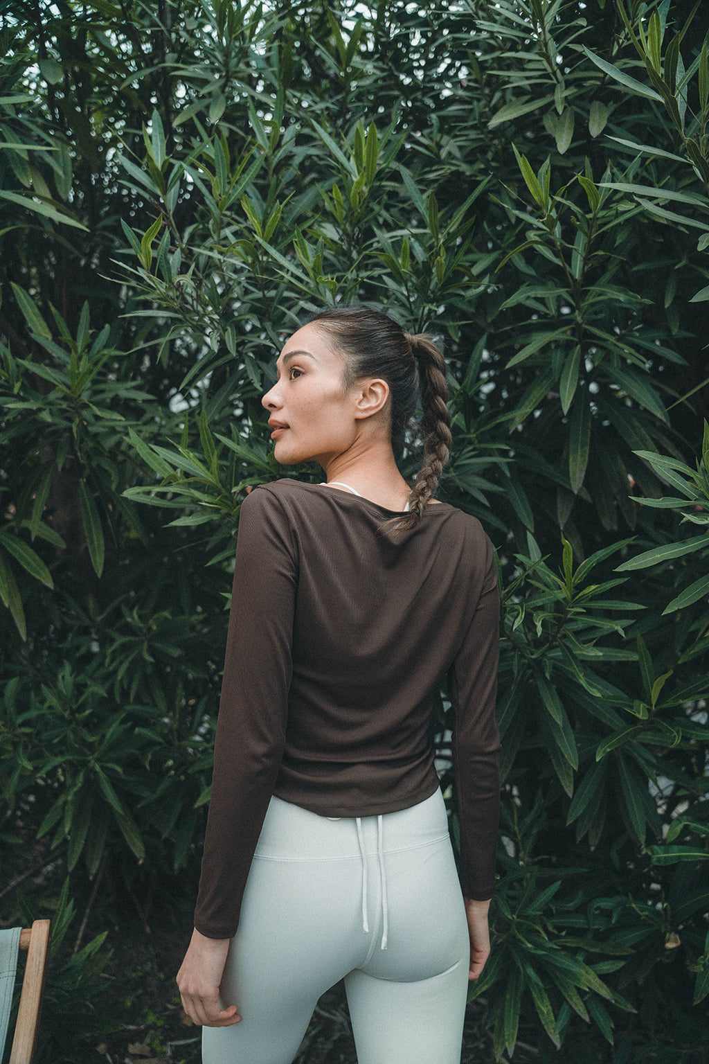 Side Gather Longsleeve COCOA - SWELLY ONLINE STORE