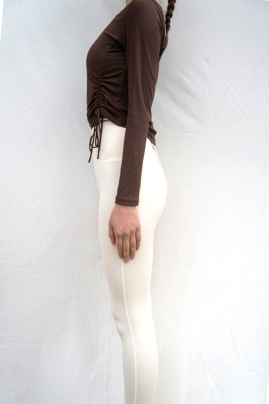 Side Gather Longsleeve COCOA - SWELLY ONLINE STORE
