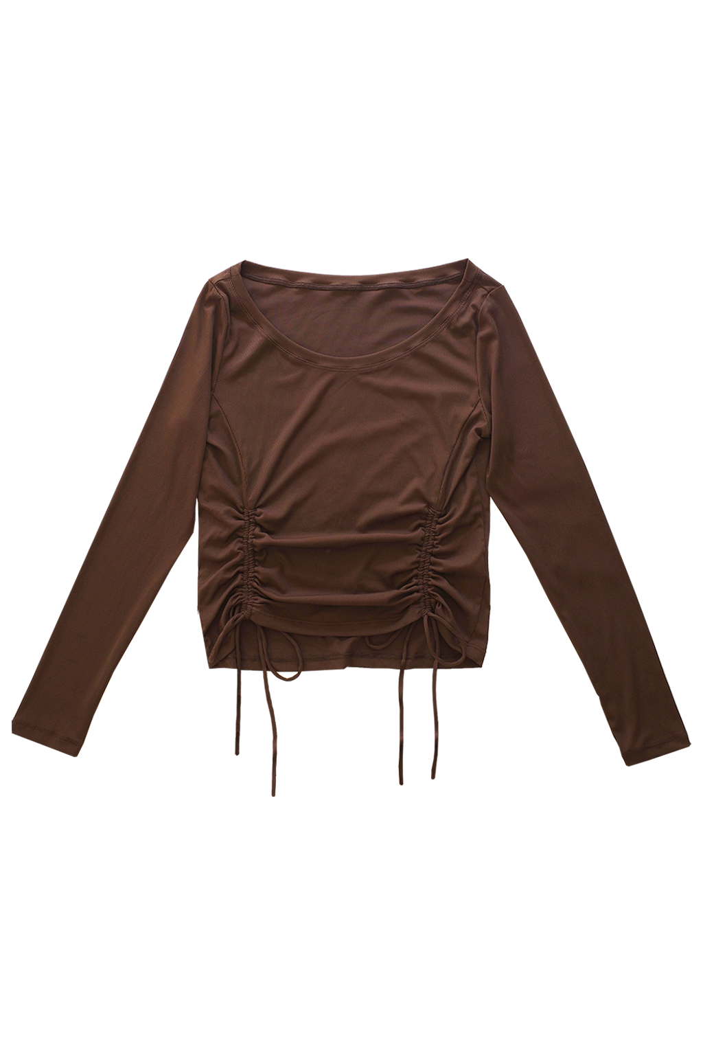 Side Gather Longsleeve COCOA - SWELLY ONLINE STORE