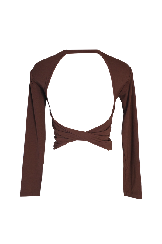 Back Twist Longsleeve KAKAO - SWELLY