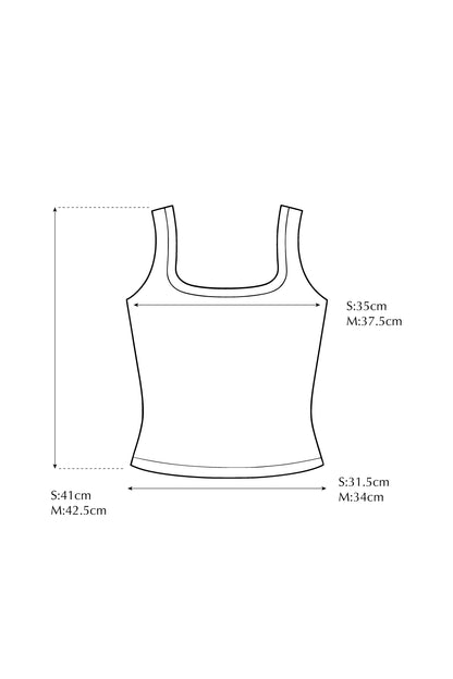 Stitch Square Neck Top MILK