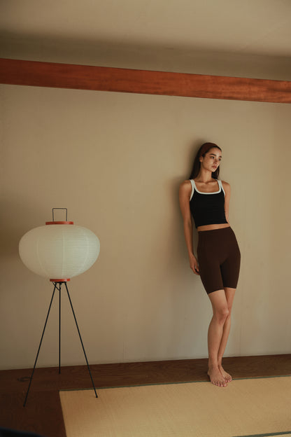 Stitch Square Neck Top BLACK