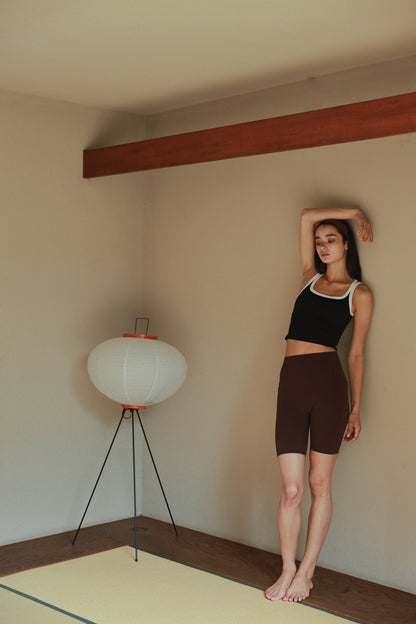 Stitch Square Neck Top BLACK