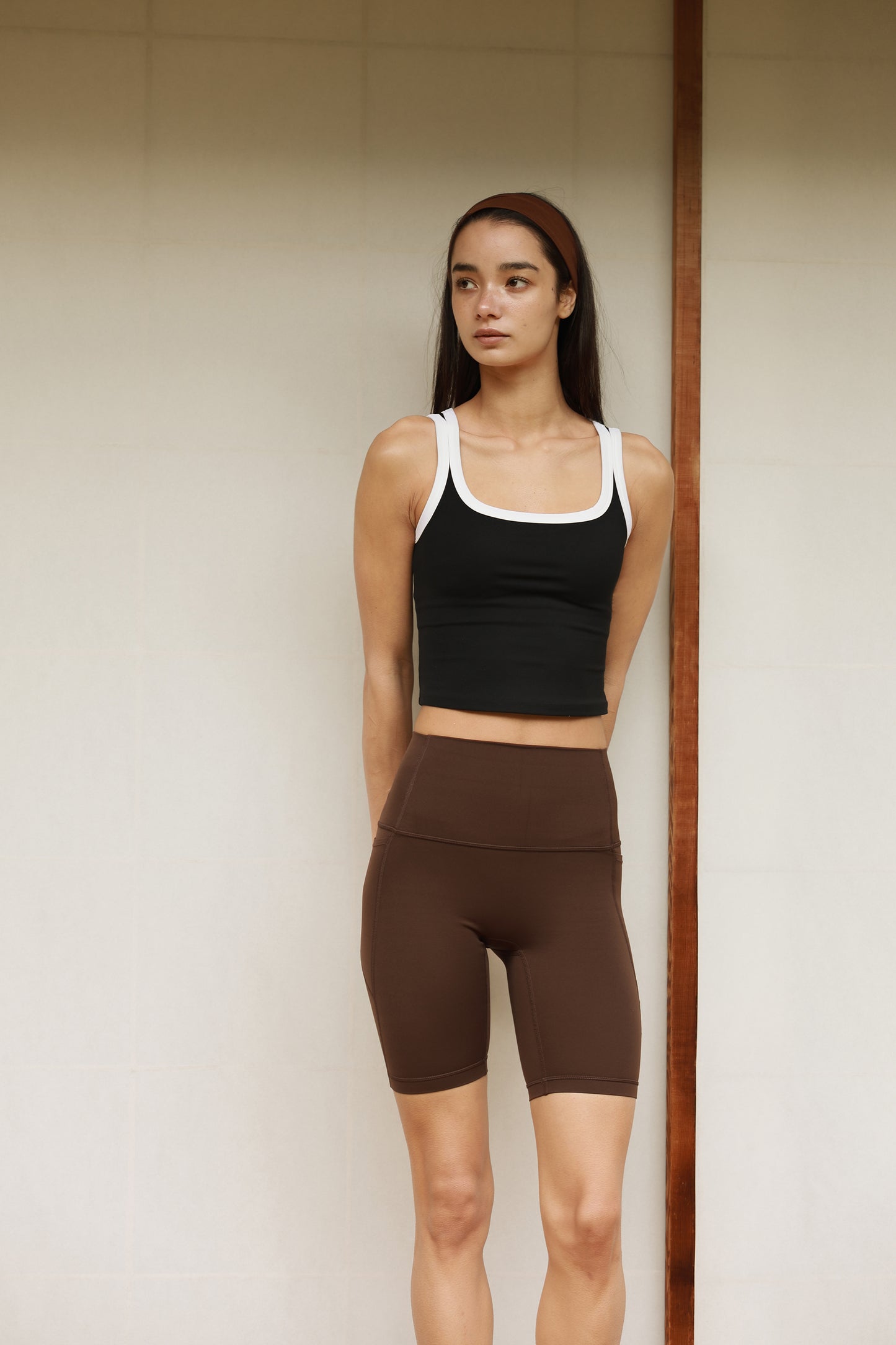 Stitch Square Neck Top BLACK