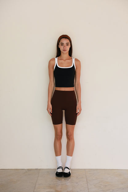 Stitch Square Neck Top BLACK