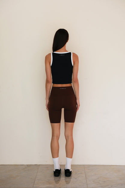 Stitch Square Neck Top BLACK