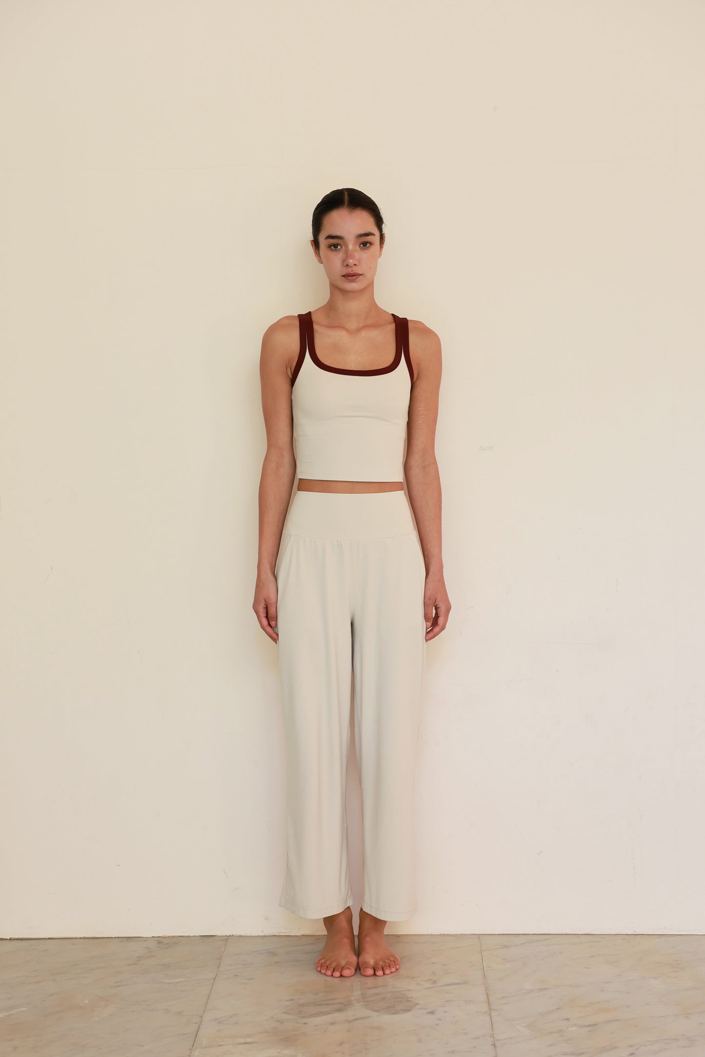 Stitch Square Neck Top MILK