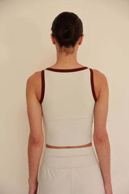 Stitch Square Neck Top MILK