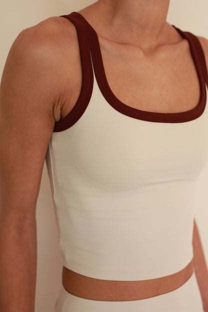 Stitch Square Neck Top MILK