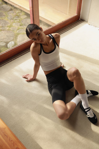 Stitch Square Neck Top SNOW