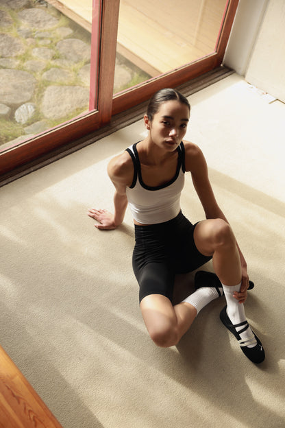 Stitch Square Neck Top SNOW