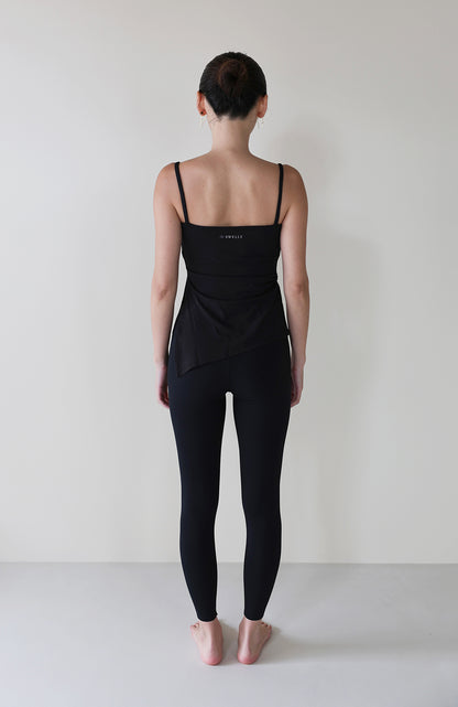 Strap Asymmetry Camisole BLACK - SWELLY