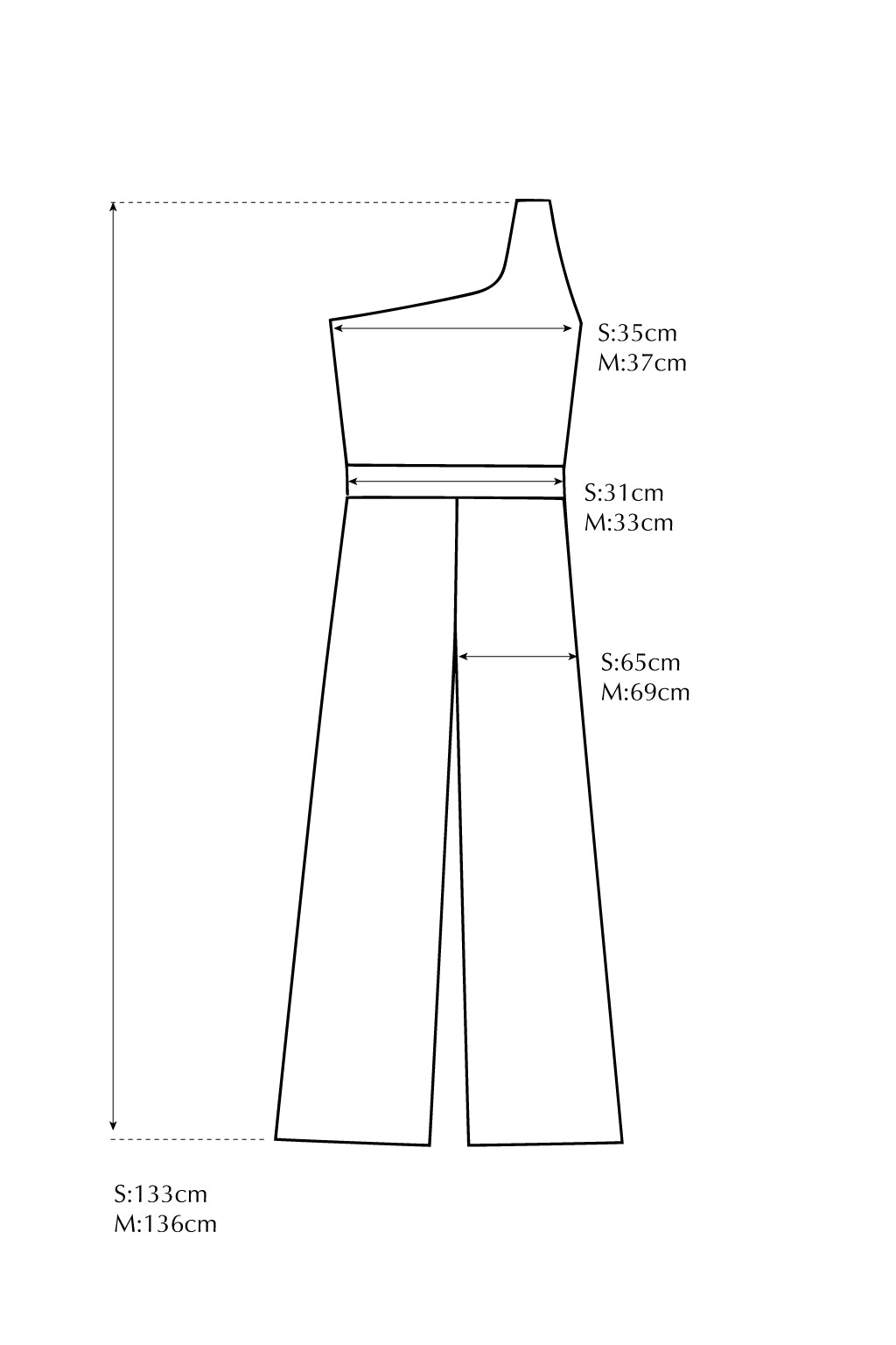 Oneshoulder All-in-one MILK - SWELLY