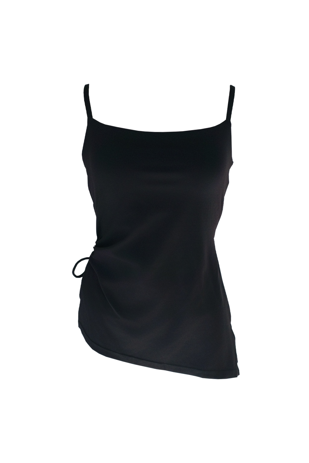 Strap Asymmetry Camisole BLACK - SWELLY
