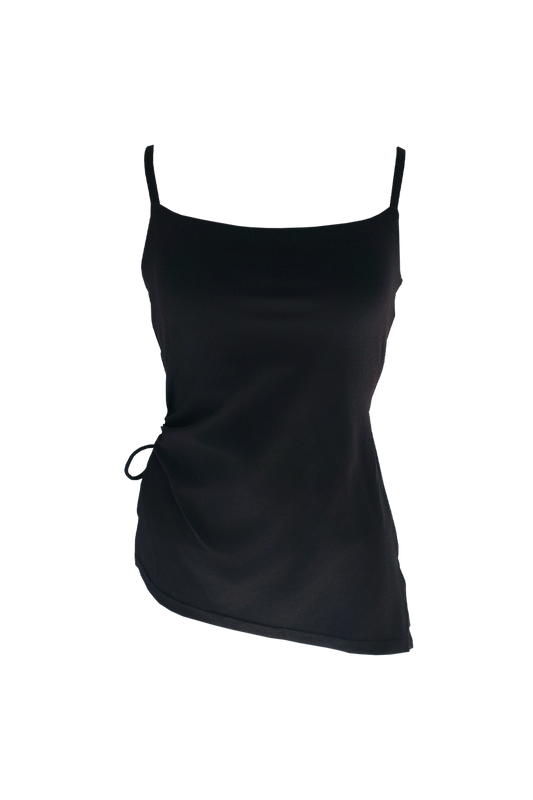 Strap Asymmetry Camisole BLACK - SWELLY