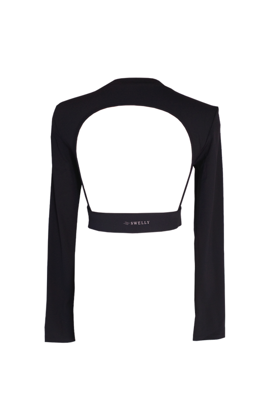 Back Open Longsleeve BLACK - SWELLY