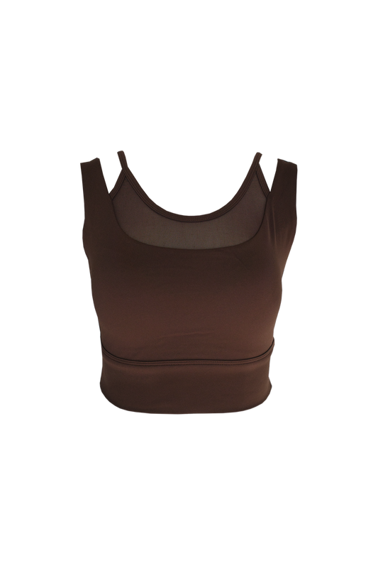 Strap Mesh Top KAKAO - SWELLY