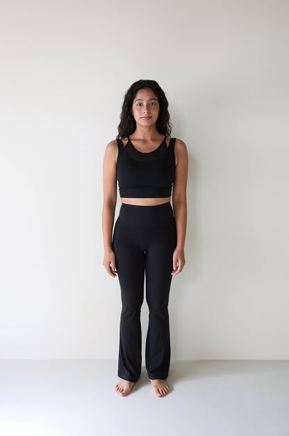 Straight Flare Bottom BLACK - SWELLY