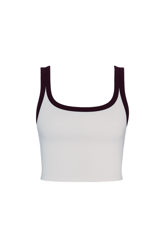 Stitch Square Neck Top SNOW