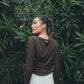 Side Gather Longsleeve COCOA - SWELLY ONLINE STORE