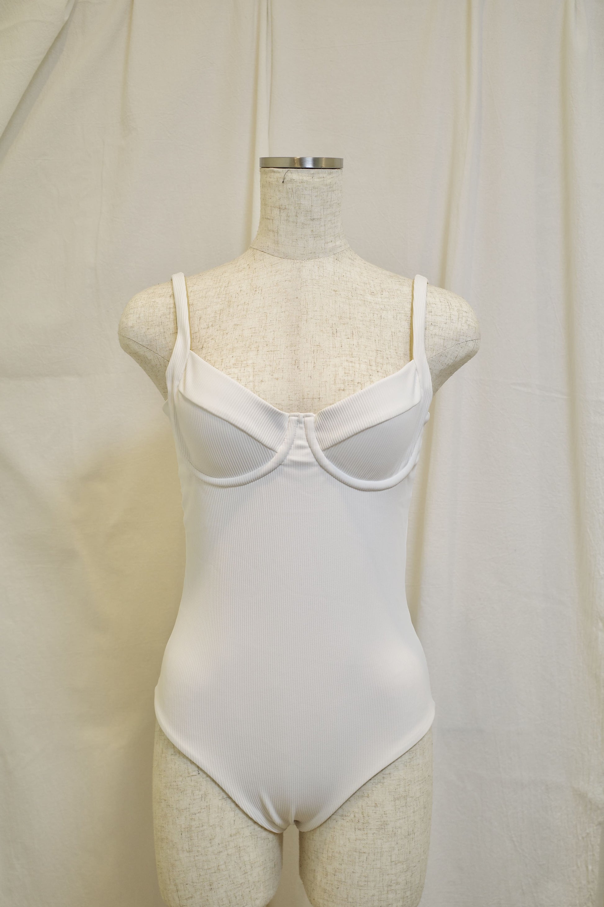 Rib Wire Onepiece-bikini milk - Welina ONLINE STORE