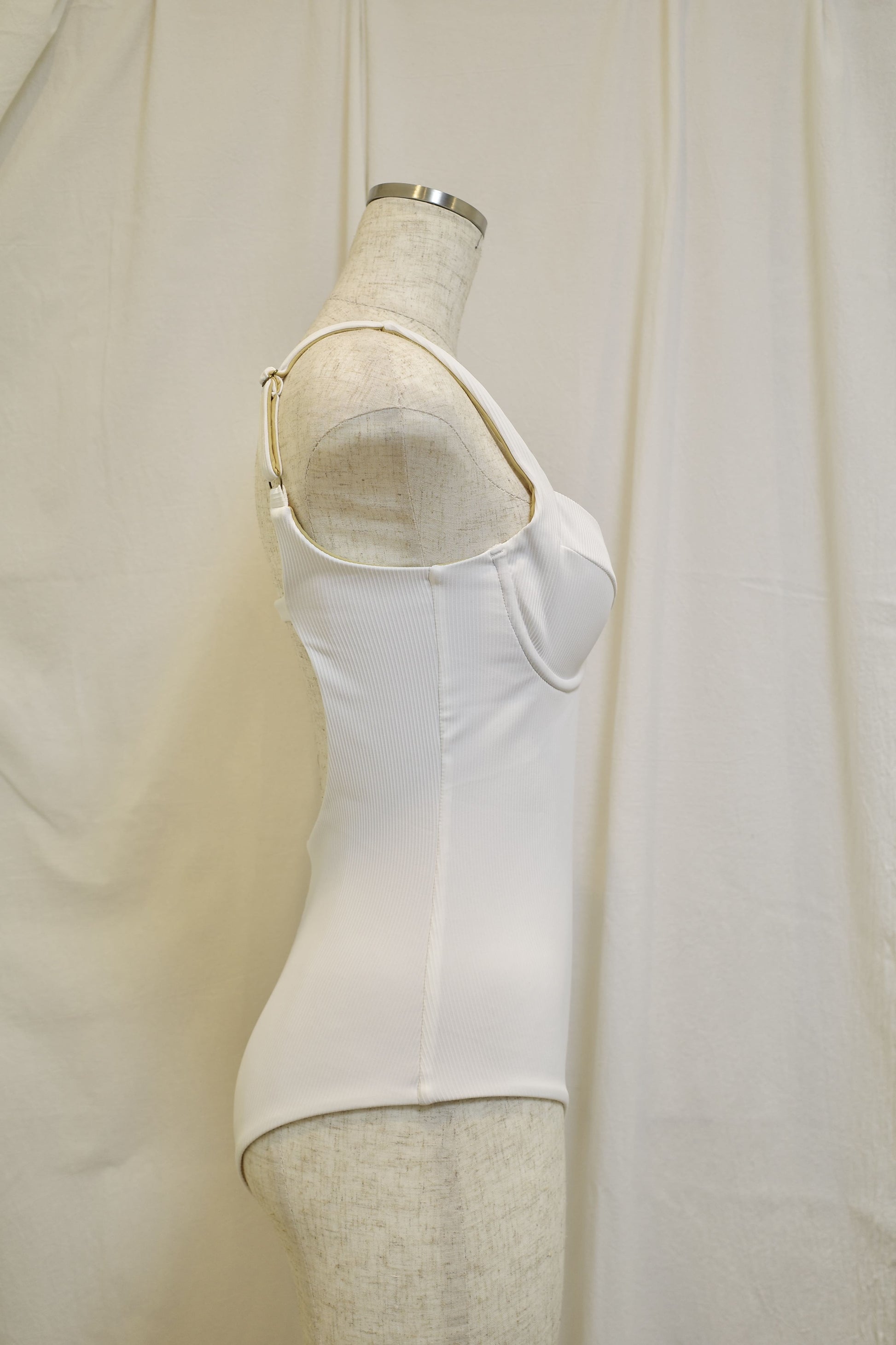 Rib Wire Onepiece-bikini milk - Welina ONLINE STORE