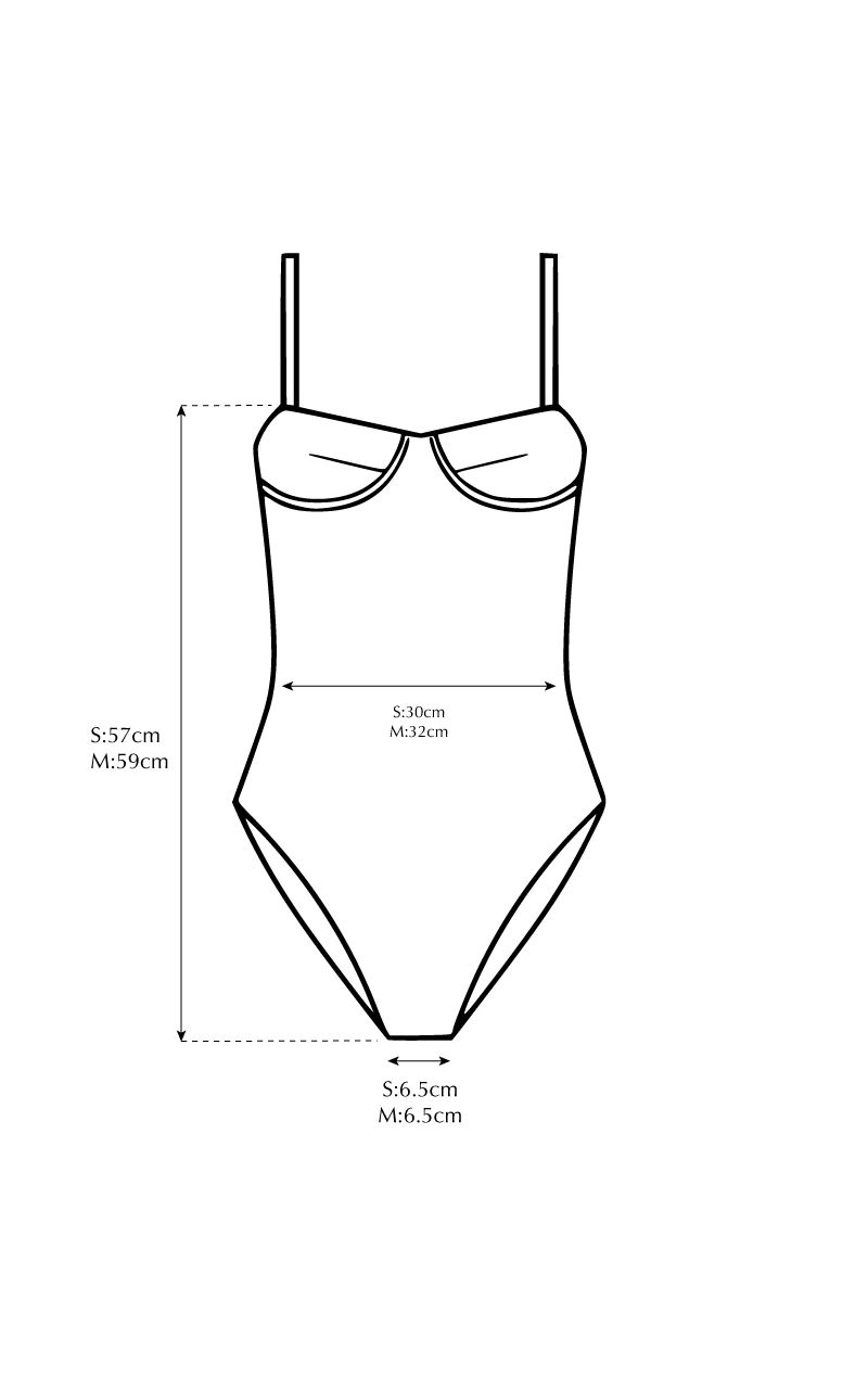 Rib Wire Onepiece-bikini milk - SWELLY ONLINE STORE