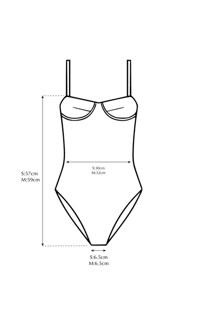 Rib Wire Onepiece-bikini milk - SWELLY ONLINE STORE